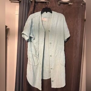 Light Blue Vintage Chenille Herbcraft robe.